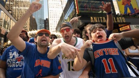 Pumped-up Knicks fans take party outside in bid to beat rival Celtics
