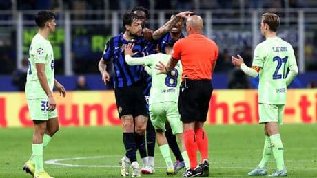 Barcelona’s Inigo Martinez appears to spit at Inter rival during Champions League semi-final