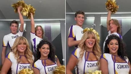 Fury as male Minnesota Vikings cheerleaders dance in same bathroom as female colleagues in new video