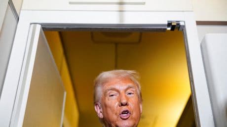 Trump blames Biden after US economy shrinks amid sweeping tariffs