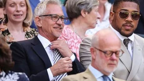 Gary Lineker reveals awkward moment with Anthony Joshua at Wimbledon