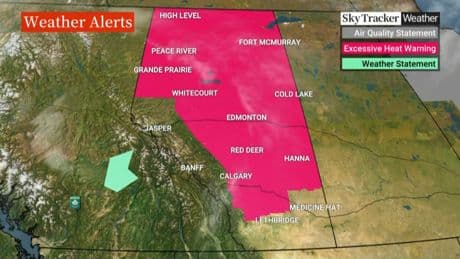 Temperatures forecast to soar across Alberta as much of province under heat warnings