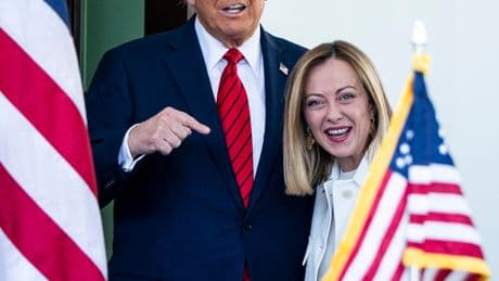 Trump Meets With a European He Likes, Meloni of Italy, and Discusses Tariffs