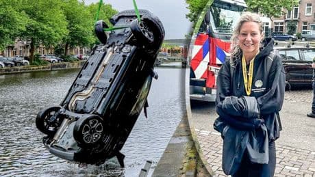 Marijn springt zonder twijfel A'damse gracht in om vrouw uit auto te redden