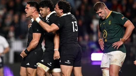 All Blacks survive brutal Springboks battle to seize control of Rugby Championship