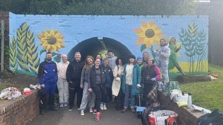 Stunning mural created by Ukrainian refugees has taken pride of place in Wishaw