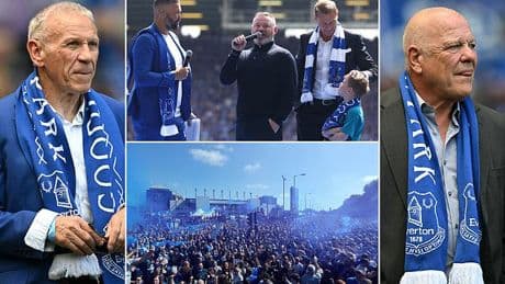 Wayne Rooney leads parade of Everton greats for emotional Goodison Park farewell - after Toffees sign off with victory over Southampton