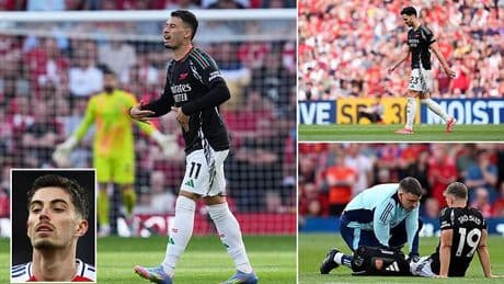 Arsenal hit with another injury scare as Gabriel Martinelli limps out of training - after being handed major boost as long-term absentee returns