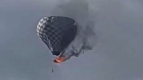 Harrowing footage captures moment man falls to his death from hot air balloon