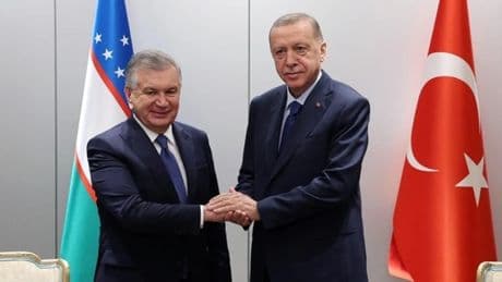 Başkan Erdoğan, Özbekistan Cumhurbaşkanı Mirziyoyev ile görüştü