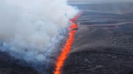 Iceland volcano eruption: Watch lava shoot from 2km-long fissure