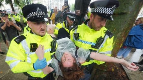 Watch: Police remove protesters at Palestine Action solidarity demonstration