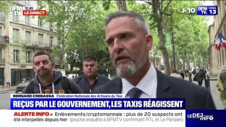 Colère des taxis: "Ils ne sont pas en capacité de nous donner des écrits aujourd'hui", regrette Bernard Crebassa (FNAT), après la réunion avec le ministre des Transports