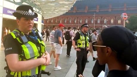 Moment officer tells Christian street preacher ‘it’s all wrong’ outside station