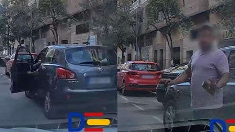 Abre la puerta de su coche detenido en doble fila sin mirar en una calle de València y obliga al vehículo de detrás a dar un frenazo para no llevarse la puerta y el hombre por delante: “¡Y encima pide calma!”