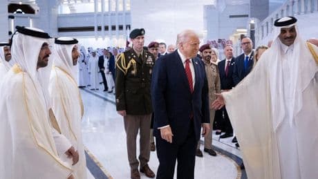 Trump Meets Emir Of Qatar—As He Insists On Gifted Plane Amid 'Qatar-A-Lago' Criticism