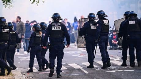 Riot police clash with fans in chaotic Paris scenes ahead of PSG vs Arsenal