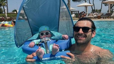 Love Island's Adam Collard and fiancée Laura Woods enjoy family holiday with baby son