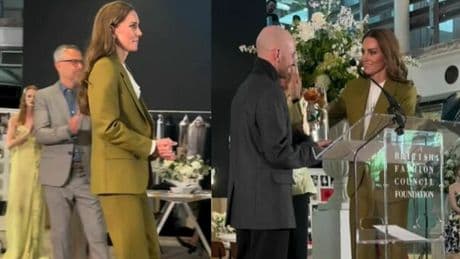 Kate Middleton regina di stile, il tailleur di Victoria Beckham (da 1590 euro) per il Queen Elizabeth Award