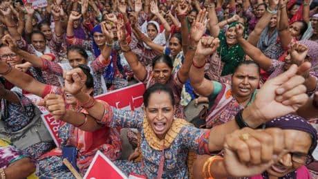 Indian workers go on a daylong nationwide strike against Modi's economic reforms