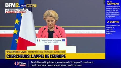 "La science reste le moteur du progrès et de la croissance pour nos sociétés", estime Ursula von der Leyen