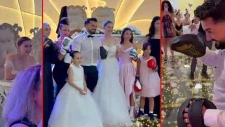 Düğünde 'ring' sürprizi: Gelin şaşkına döndü, misafirler eldiven giydi