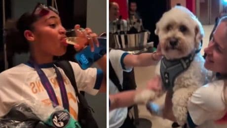 Lionesses party until 4am celebrating Euro 2025 win with champagne and a very special guest