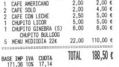 "Chupito licor" y "chupito ginebra": la controvertida factura del vicepresidente Gan Pampols y su equipo en un bar
