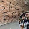 Furious footy fan vandalises Carlton AFL team's headquarters with a message that has a surprising twist