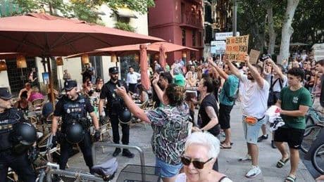 Protests in Spain see 30,000 storm city's streets to tell holidaymakers 'go home'