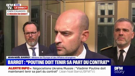 Négociations entre l'Ukraine et la Russie: pour Jean-Noël Barrot, ministre de l'Europe et des Affaires étrangères, "Vladimir Poutine doit maintenant tenir sa part du contrat"