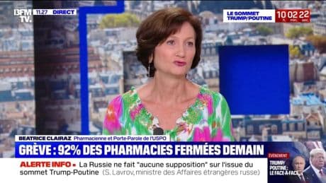 Grève des pharmaciens: "Il faut maintenir la pression et le fait qu'on est en colère et qu'on ne veut pas lâcher", indique Béatrice Clairaz (USPO)