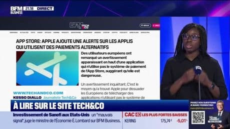 À lire sur le site Tech&Co : App Store, Apple ajoute une alerte sur les applis qui utilisent des paiements alternatifs par Kesso Diallo - 15/05
