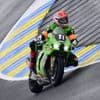 24 Heures Motos. Malgré la pluie, la Kawasaki n°11 est passée entre les gouttes