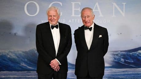 King Charles joins Sir David Attenborough at Ocean premiere to deliver important message