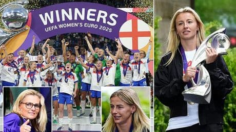 Victorious Lionesses to make low-key return to UK after supporters are told to stay away... as England's Euro 2025 champions prepare for trip to Downing Street after partying until 4am