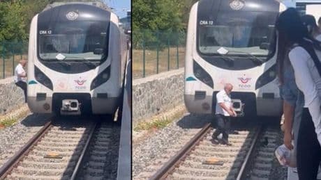 Makinistin dikkati yavru kediyi kurtardı!