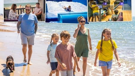I stayed at the English seaside caravan park with private lido, Vegas-like cabanas and cosy pub