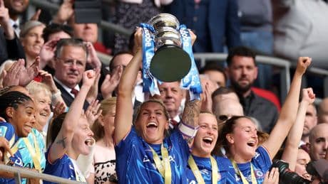 Chelsea beat Manchester United in Women’s FA Cup final as Sandy Baltimore double seals Treble
