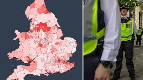 Most dangerous parts of UK mapped - check crime levels in your area