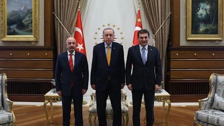 Başkan Erdoğan OYAK Başkanı Aksakallı ve Genel Müdür Yalçıntaş’ı Külliye’de kabul etti
