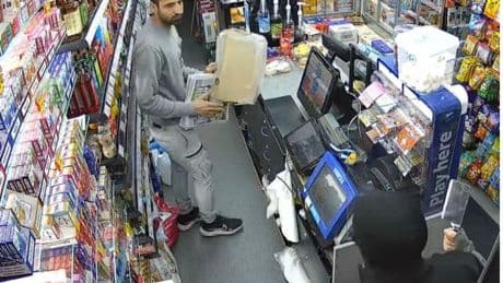 Meat cleaver thug unmasked after terrifying shop robbery caught on CCTV