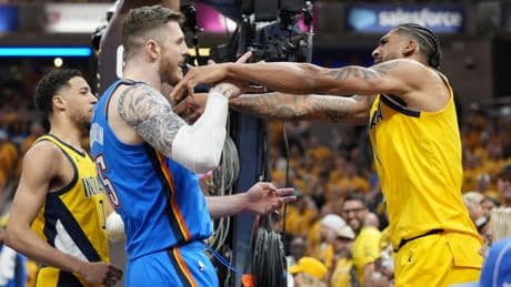 Obi Toppin, Isaiah Hartenstein hit with technicals after scuffle in tense NBA Finals moment