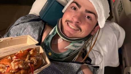 Teen, 19, left with broken neck after freak beach accident when trying to cool down in water