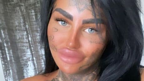 Woman dubbed ‘Temu Katie Price’ hits back at trolls after extreme filler and face tattoos
