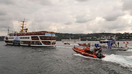Turkish authorities search for a Russian swimmer who went missing in cross-Bosphorus race