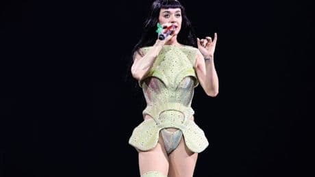 Katy Perry nearly falls from prop mid-air during performance