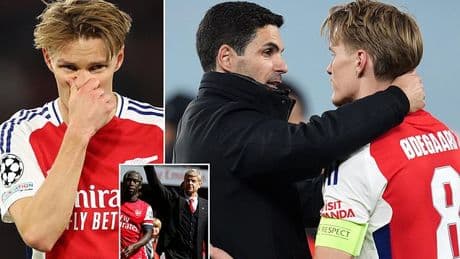 Former Arsenal star questions Martin Odegaard's captaincy after PSG defeat - as he suggests Gunners skipper 'isn't as efficient as before'