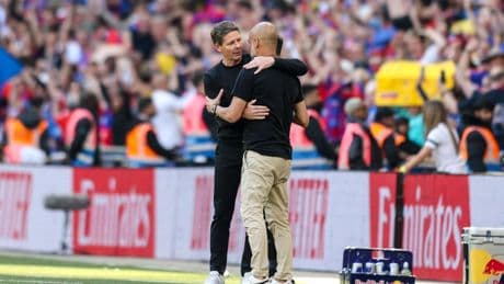 Bold Oliver Glasner reveals eleven-word football lesson he gave Pep Guardiola on pitch after FA Cup final