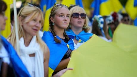 Photos show Europeans marking Ukraine’s Independence Day